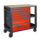 BETA - Cassettiera porta attrezzi con 7 cassetti e ripiani laterali modello L 7 Draw Orange RSC24L/7-O.