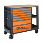 BETA - Cassettiera porta attrezzi con 7 cassetti e ripiani laterali Mod. L 7 Drawers Red RSC24L/7-R.