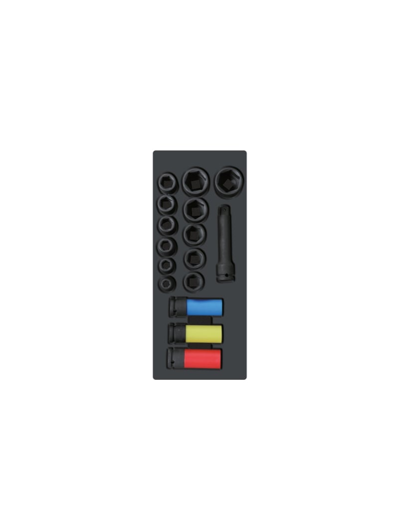 BETA - Termoformato rigido in ABS bussole Macchina da 1/2" assortimento 16 unità T111.