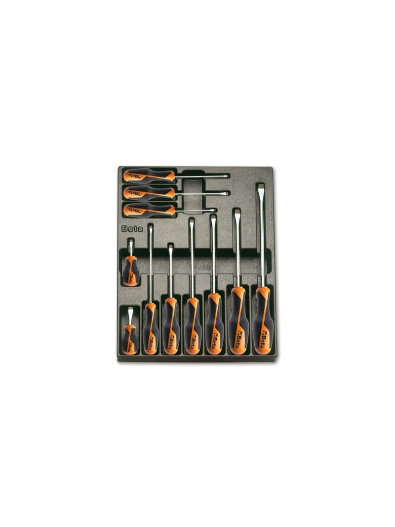 BETA - Termoformato rigido in ABS giraviti Beta Grip per viti lama piatta assortiti 11UT T167.