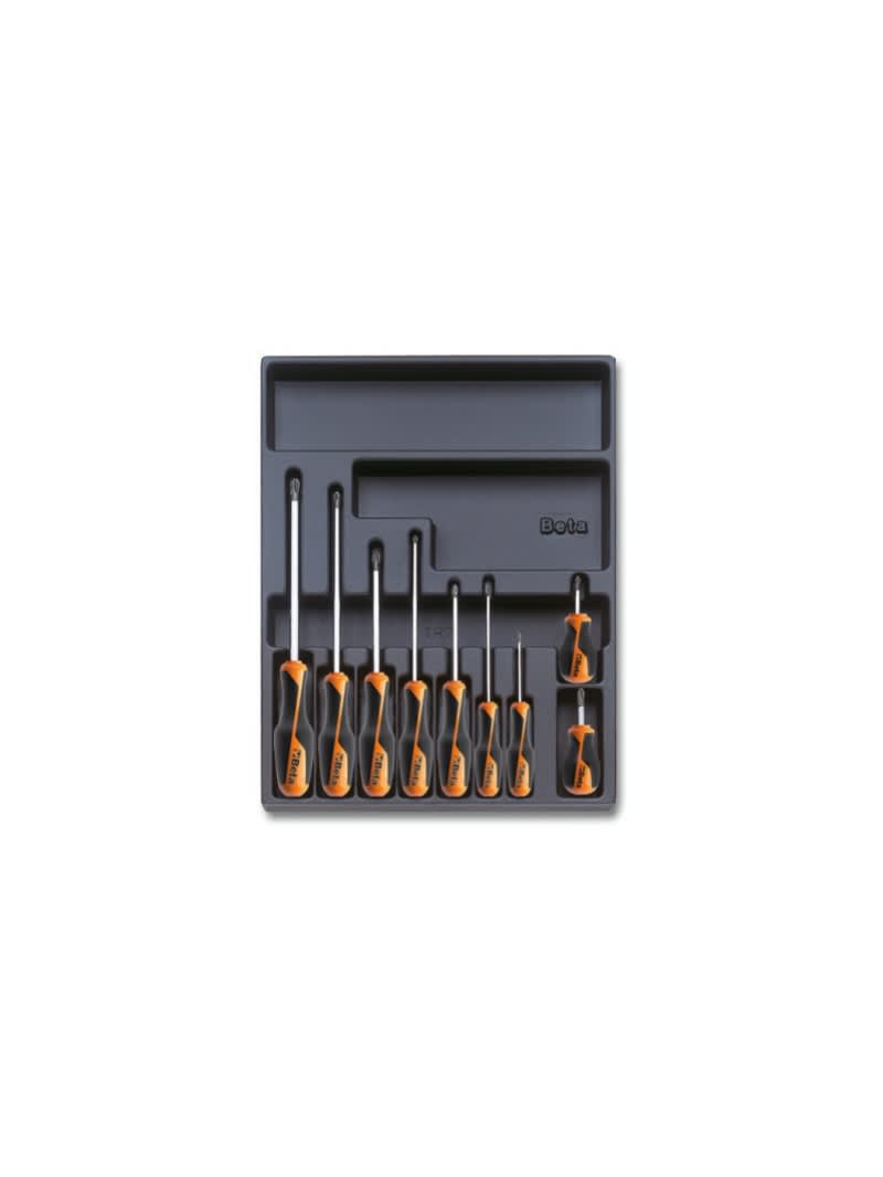 BETA - Termoformato rigido in ABS giraviti Beta Grip per viti con impronta Phillips® assortiti 9UT T168.