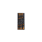 BETA - Termoformato rigido in ABS giraviti Beta Inox per viti lama piatta e Phillips® assortiti 7 utensili T228.