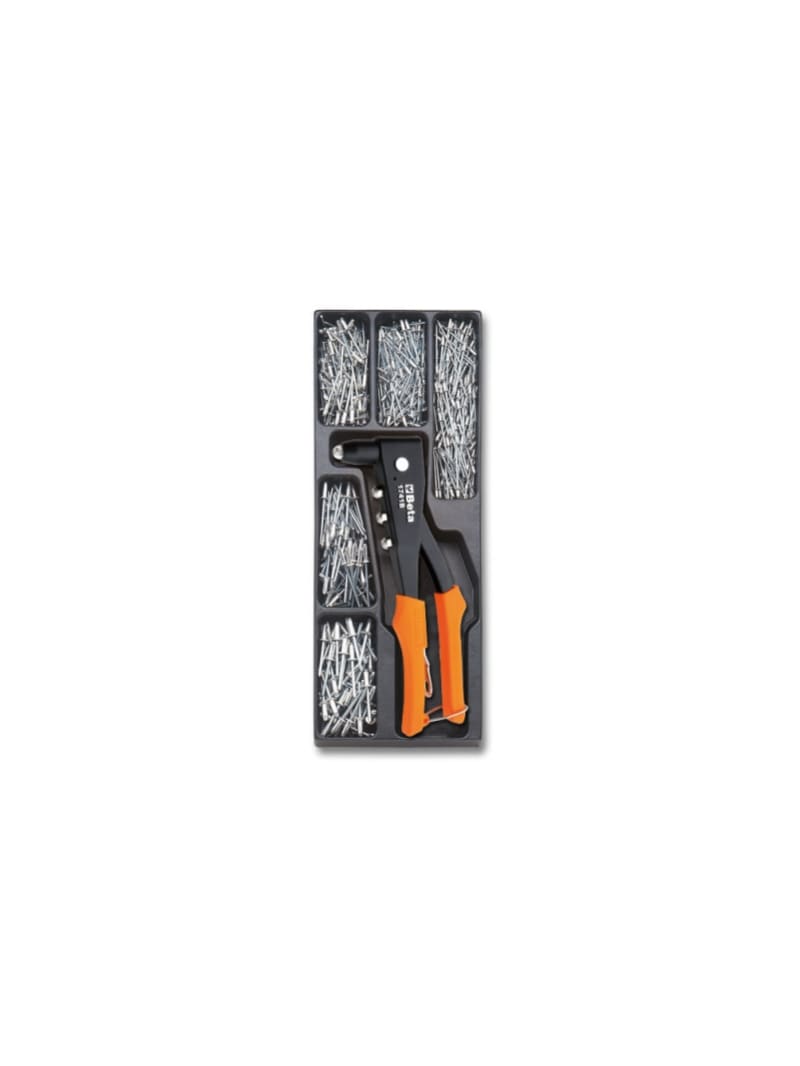 BETA - Termoformato rigido in ABS con rivettatrice e 400 rivetti ASS 1 RIVETT. + RIVETTI T281.