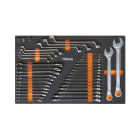 BETA - Modulo morbido chiavi combinate a cricchetto con adattatori e doppie curve assortimento 40 pezzi M25.