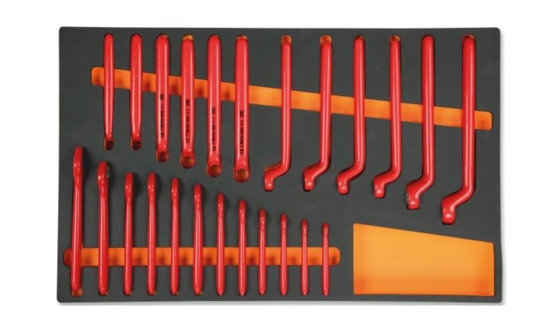 BETA - Vassoio morbido in EVA per utensili elettrici isolati 1000V assortiti 24 moduli.