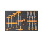 BETA - Vassoio morbido in EVA chiavi maschio per viti con impronta Torx®, esagonali piegate con impugnatura e chiavi a bussola MODULI SOFT ASSORT 23UT M60.