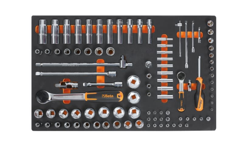 BETA - Vassoio morbido in EVA bussole lunghe da 1/4" e da 1/2" MODULI SOFT ASSORT 98UT M100.