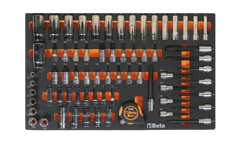 BETA - Vassoio morbido in EVA bussole da 3/8" e da 1/2" MODULI SOFT ASSORT 68UT M125.