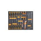 BETA - Vassoio morbido in EVA giraviti Beta Grip per viti lama piatta, Phillips® e chiavi maschio esagonali MODULI SOFT ASSORT 34 UT TIPO C35 MB44.