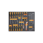 BETA - Vassoio morbido in EVA giraviti Beta Grip per viti lama piatta, Phillips® e chiavi maschio esagonali MODULI SOFT ASSORT 34 UT TIPO C35 MB44.