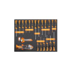 BETA - Termoformato morbido in EVA giraviti Beta Grip per viti lama piatta, Phillips®, Torx®, chiavi maschio esagonali e autobloccanti MODULI SOFT ASSORT 29 UT TIPO C35 MB45.