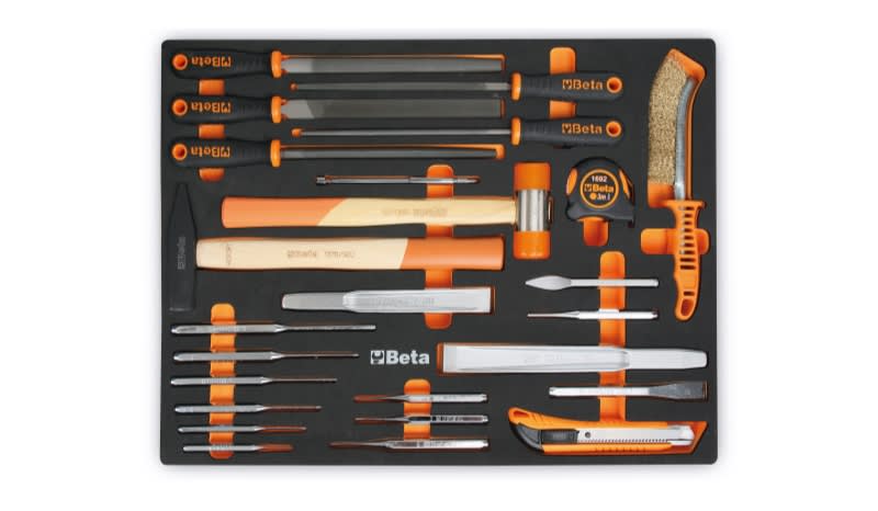 BETA - Vassoio morbido in EVA con utensili a percussione, lime, taglio e misurare MODULI SOFT ASSORT 25UT C45PRO MM230.
