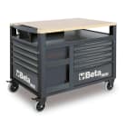 BETA - Carrello SuperTank con piano di lavoro in legno e 10 cassetti ORANGE RSC28-O.