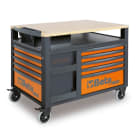 BETA - Carrello SuperTank con piano di lavoro in legno e 10 cassetti, carrelli s/tank (10) red rsc28-r.