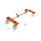 BETA - Carrello sottoscocca per veicoli senza meccanica anteriore/posteriore e movimentazione veicoli senza avantreno.