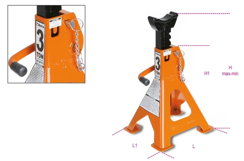 BETA - Coppia cavalletti robusti e affidabili, cavalletti coppie 10ton /t10 per supporto sicuro e stabile.
