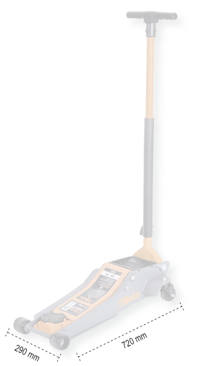 BETA - Sollevatore idraulico ribassato a 4 ruote da 2 tonnellate, ideale per sollevamenti pesanti e manovre precise. 030290020