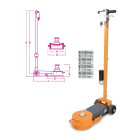BETA - Sollevatore oleopneumatico 60-30-15T, sollevatori oleopneumatici 60-15T, ideali per sollevamenti pesanti.