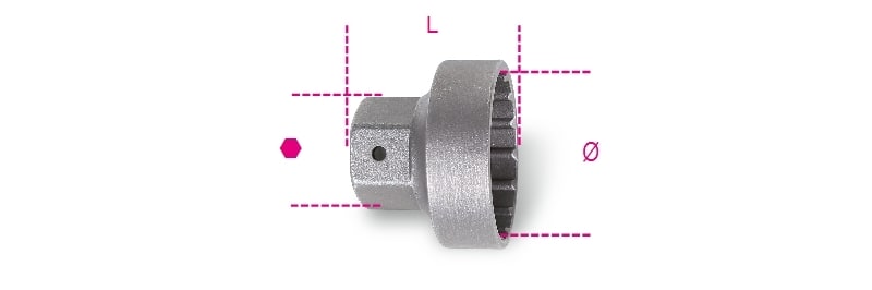 BETA - Chiave a bussola estrattore per movimento centrale e bussola estrattori Shimano 16 denti BB.