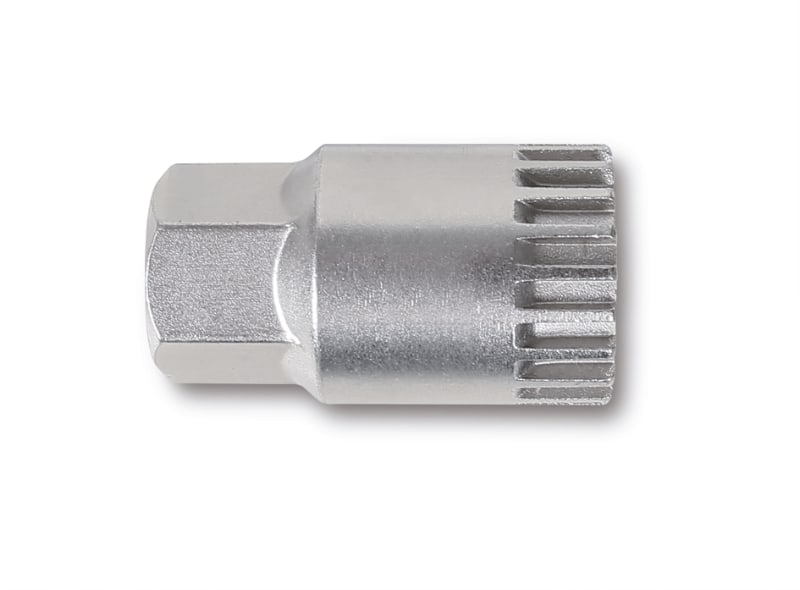 BETA - Chiave a bussola estrattore per movimento centrale a 20 tacche con perno centrale nichelata, bussola estrattori shimano 20 d. cartridge. 039730040