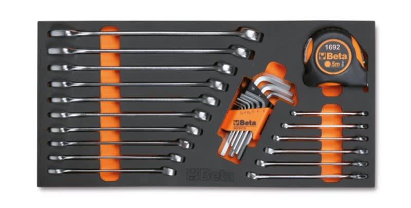 BETA - Vassoio morbido in EVA chiavi combinate, maschio esagonali e misurare MODULI SOFT ASSORT 26UT C41H MC12. 041500012