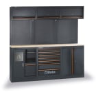 BETA - Combinazione arredo officina C45PRO ARREDI PRO A-2MT PIANO WOOD 3MOD+PENSILI.