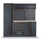 BETA - Combinazione arredo officina C45PRO ARREDI PRO B-2MT PIANO WOOD 2MOD+ARMADIO.
