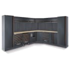 BETA - Combinazione arredo officina C45PRO con arredi pro D-3,5+2mt wood corner+2armadi per un'organizzazione ottimale.