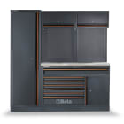 BETA - Combinazione arredo officina C45PRO ARREDI PRO E - 2MT INOX 1 MOD. + ARMADIO.