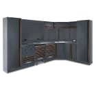 BETA - Combinazione arredo officina C45PRO con arredi pro g -3,5+2,14m inox angolo per un'organizzazione ottimale.