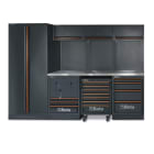 BETA - Combinazione arredo officina C45PRO con arredi pro h -3mt inox lineare c/act per un'organizzazione ottimale.