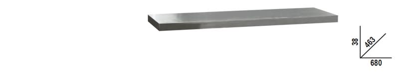 BETA - Piano di lavoro in MDF rivestito in acciaio inossidabile 680x463 mm per banco arredo officina C45PRO PIANI INOX 680X463MM 1 MOD. PX/1.