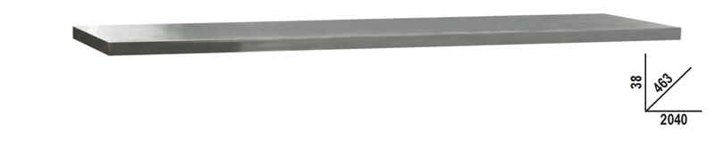 BETA - Piano di lavoro in MDF rivestito in acciaio inossidabile 2041x463 mm per banco arredo officina C45PRO 3 modelli PX/3.