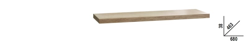 BETA - Piano di lavoro in legno multistrato 680x463 mm per banco arredo officina C45PRO PIANI LEGNO -1 MOD. PW/1.