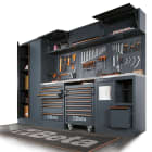 BETA - Modulo fisso con 7 cassetti per arredo officina C45PRO e moduli piano inox 7 cass+anta M7A/X PRO.