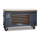 BETA - Cassettiera mobile Work Station con 7 cassetti + cestino portarifiuti integrato MS/W