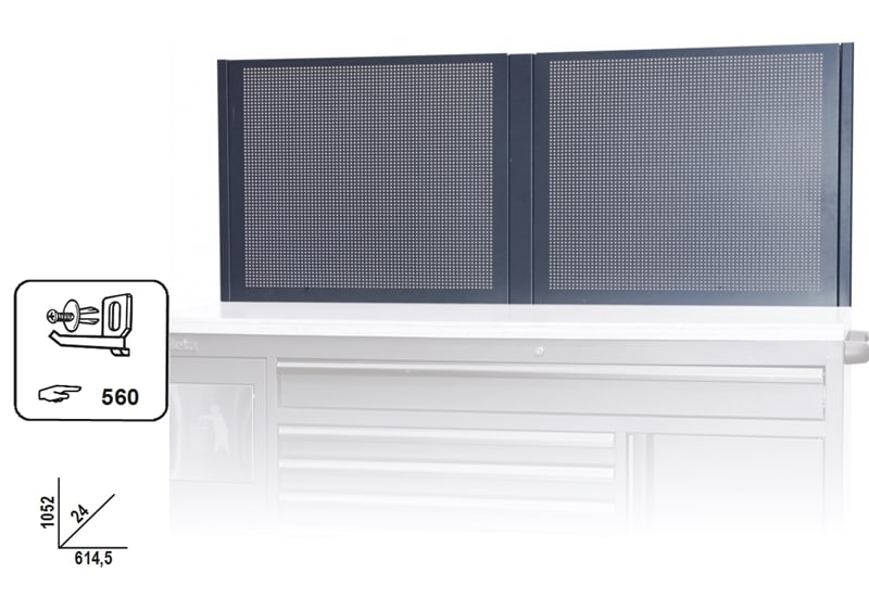 BETA - Coppia di pannelli forati portautensili per cassettiera mobile C45PRO MWS con supporto integrato.
