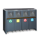 BETA - Modulo fisso raccolta differenziata per arredo officina C45PRO mod. 4 vani diff. 1360mm inox C45 RD/X PRO.
