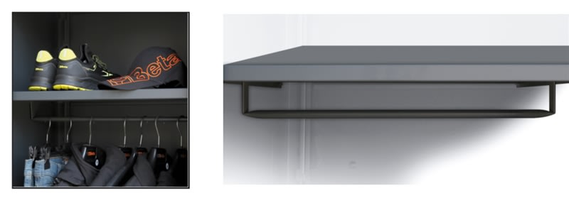 BETA - Ripiano interno per armadio con barra appendiabiti 590x430mm PRO C45PRO AS1.