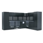 BETA - Combinazione arredo officina RSC50 con arredi I - 3,5+2,7mt corner e armadi A1 per un'organizzazione ottimale.