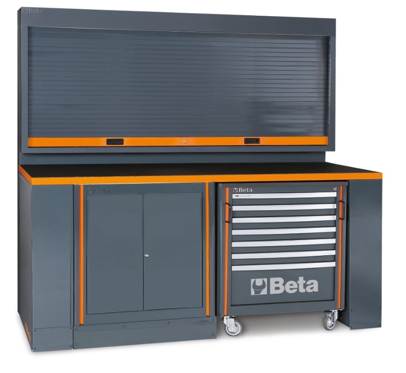 BETA - Postazione di lavoro per arredo officina RSC55 PARETI + BANCHI RACING PRO MA&C7 PB-PRO8.