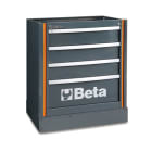 BETA - Modulo fisso con 4 cassetti per arredo officina, moduli 4 cassetti racing line M4.