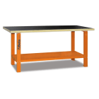 BETA - Banco da lavoro con piano legno 2mt red B-R.