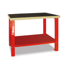 BETA - Banco da lavoro con piano in legno, banchi con piano legno 1,5mt orange b-o, robusti e funzionali.