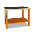 BETA - Banco da lavoro con piano in legno 1,5mt grey B-G.