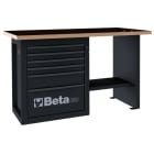 BETA - Banco da lavoro Endurance con 1 cassettiera da 6 cassetti modello corto 1CS MT1,5 ANTRAC.C59C-A.