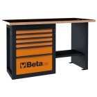 BETA - Banco da lavoro Endurance con 1 cassettiera da 6 cassetti modello corto 1 cass MT1,5 RED C59C-R.