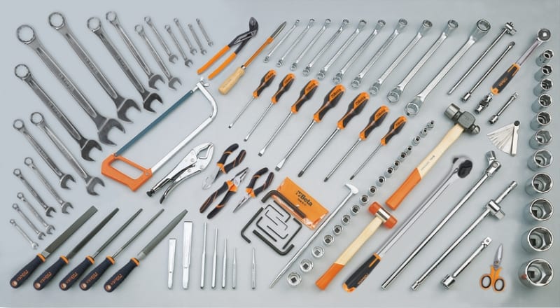 BETA - Assortimento di 106 utensili per macchine agricole, edili e movimento terra Taffe Verticali Inter.Larghe C45 Pro SL.