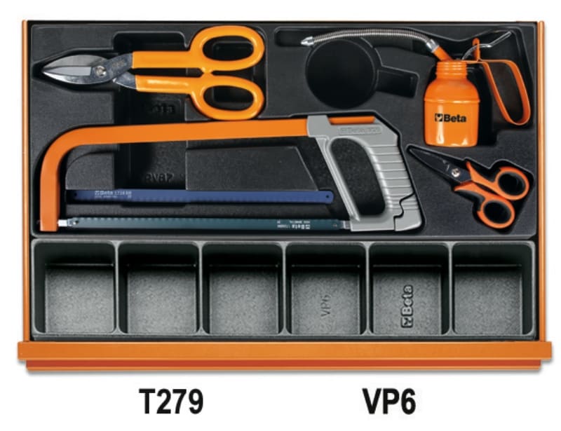 BETA - Assortimento di 142 utensili per manutenzioni industriali in termoformato rigido in ABS CONTENUTI C24S/SAXL-C39 CCVI/3T.