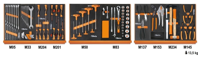 BETA - Assortimento di 90 utensili per impiego universale in vassoio morbido in EVA CONTENUTI 90 utensili C24S-C39 CCVU/1M.